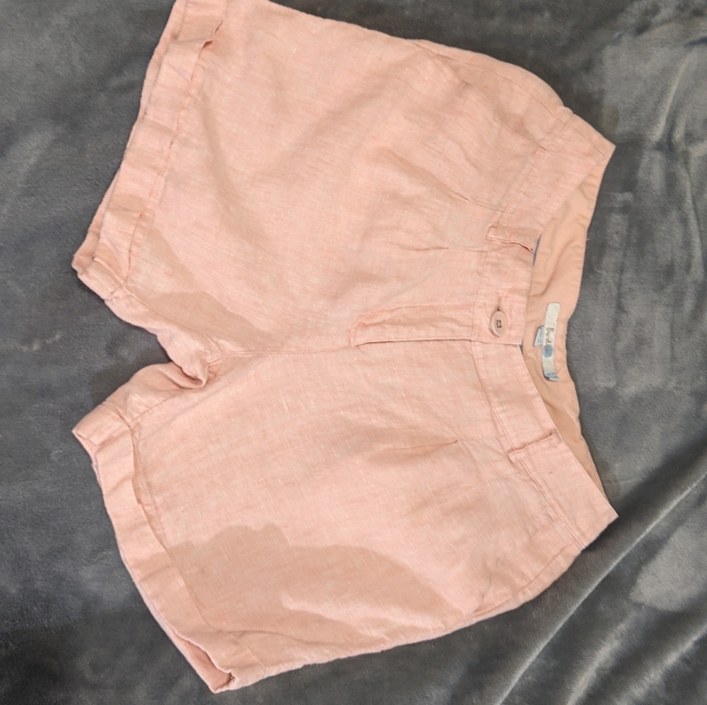 Soft Pink Pleated Shorts